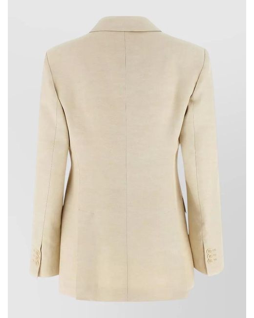 P.A.R.O.S.H. Natural Raisa Blazer Tailored Notch Lapel Design