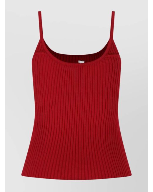 Courreges Red Slim-Fit Knit Tank Top