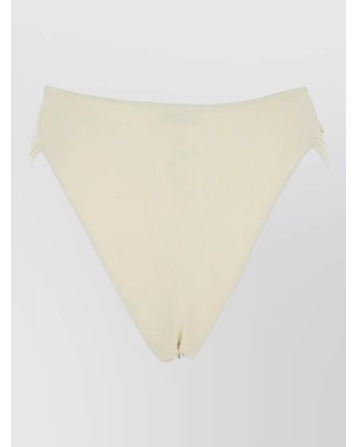 LaRevêche White Bikini Brief Derya Floral Detail Ruched