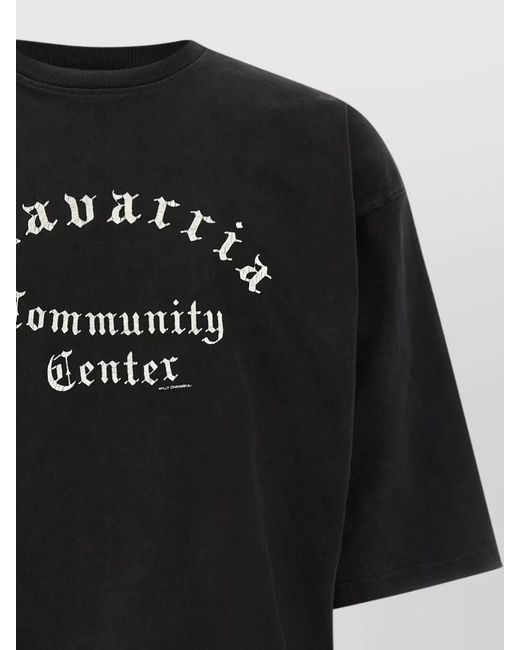 Willy Chavarria Black Chavarria Community Center Buffalo Graphic T-Shirt for men