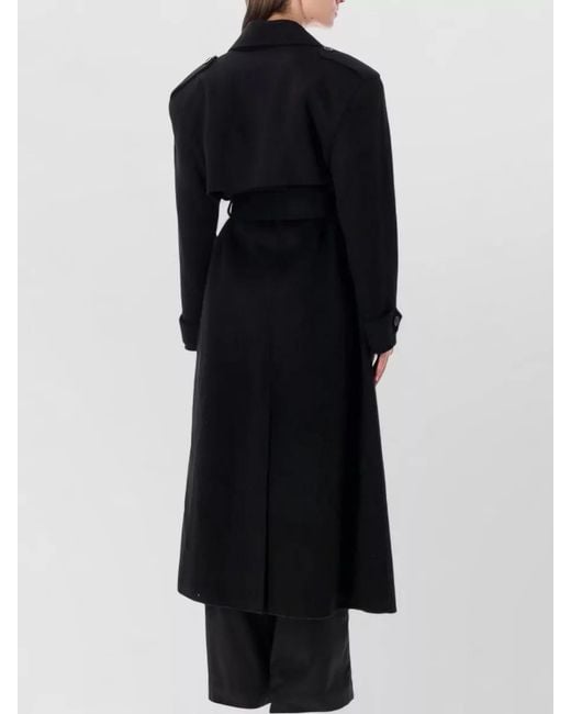 Frankie Shop Black Nikola Padded Trench Coat Tailored Fit