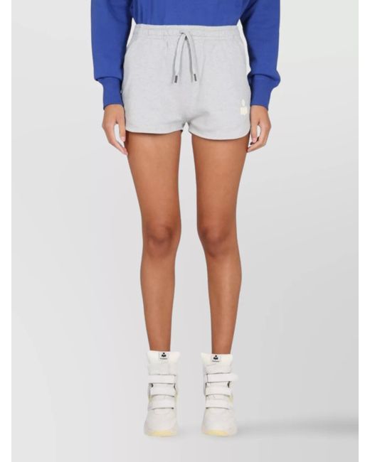 Isabel Marant Blue Cotton Denim Elastic-Waist Short Shorts