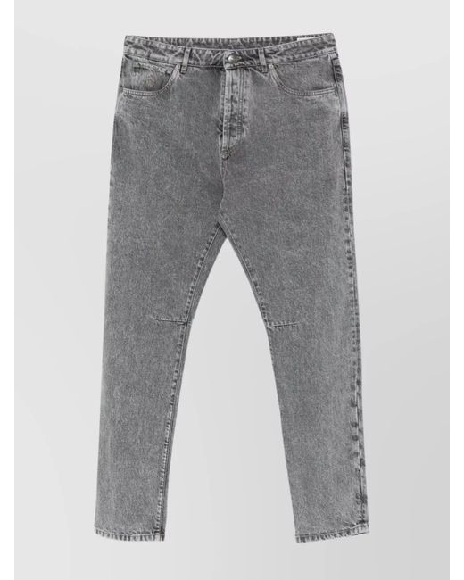 Brunello Cucinelli Gray Straight Leg Jeans With Faded Effect And Five-Pocket Design for men