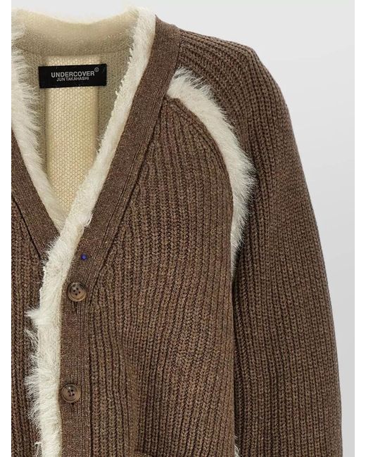 Undercover Natural Longline Cardigan Contrast Trims Front Pockets