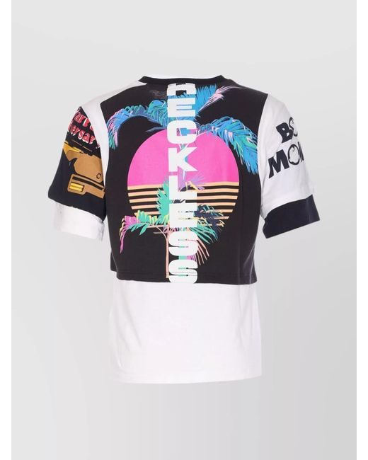 MARINE SERRE Blue Graphic Cotton T-Shirt for men