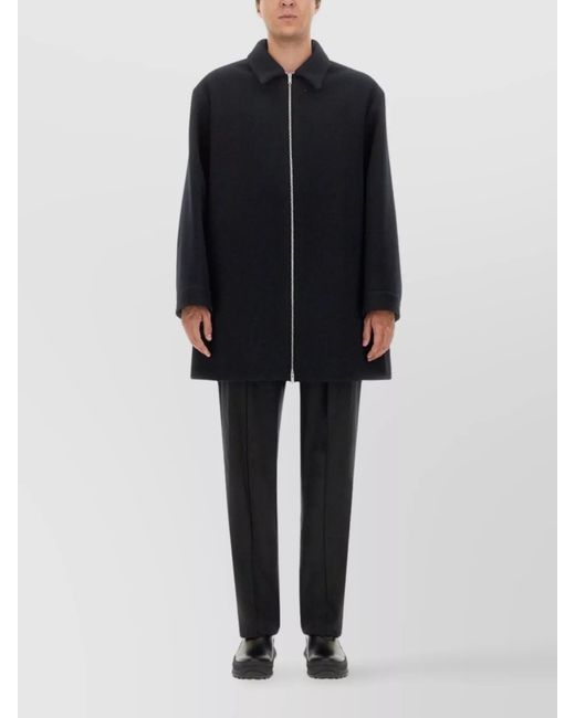 Jil Sander Black Felted Wool Regular-Fit Single-Breasted Coat for men