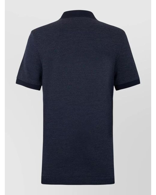 Boss Blue Short Sleeve Cotton Piqué Polo Shirt for men