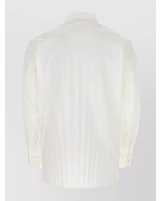 Valentino Garavani White Pleated Oversized Nylon Shirt for men