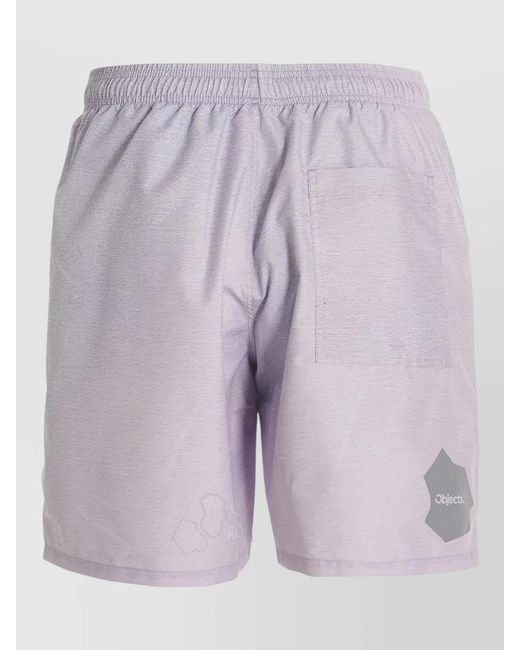 Objects IV Life Purple Beach Shorts Graphic Print Elastic Waistband for men