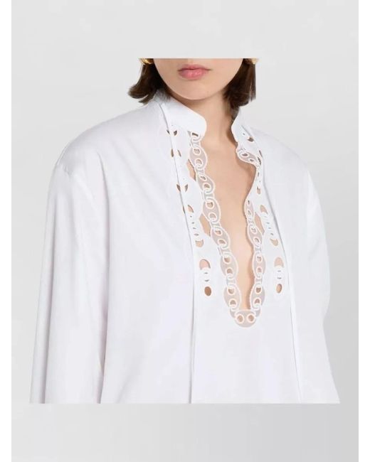 Gucci White Cotton Poplin Knee-Length Dress