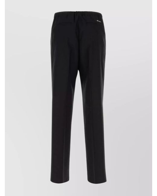 Fendi Black Virgin Wool Tailored Trousers for men