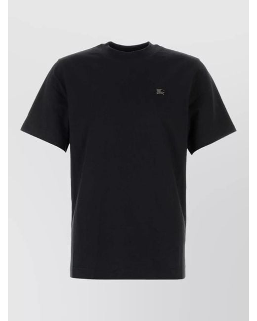 Burberry Black Cotton Crew Neck Short Sleeve T-Shirt for men