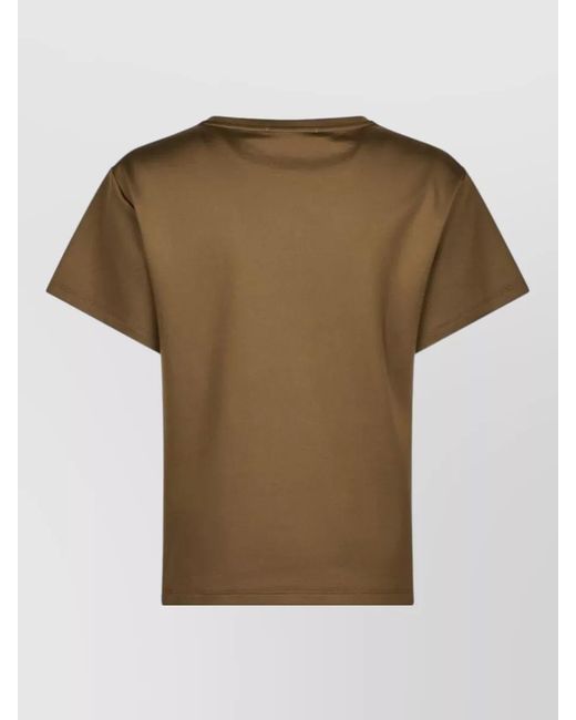 Max Mara Green Crew Neck Nylon Silk Blend Top