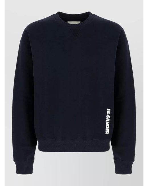 Jil Sander Blue Crew Neck Long Sleeve Regular Fit Top for men
