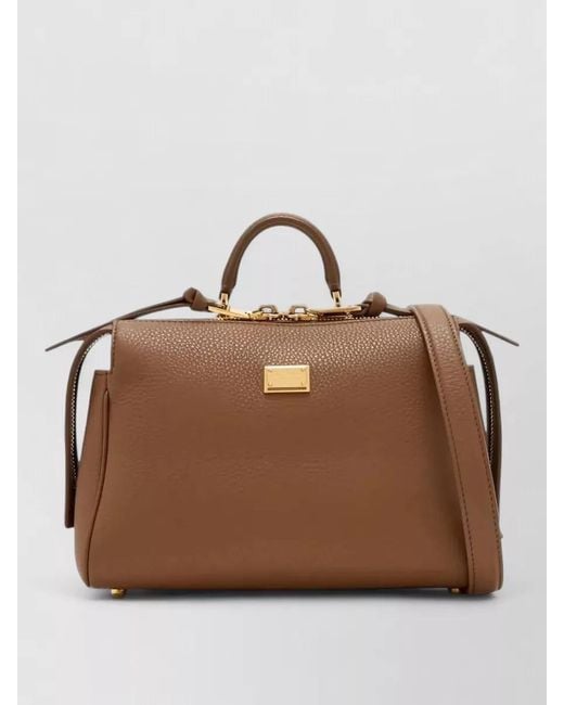 Dolce & Gabbana Brown Vitello Odissea Vintage Leather Shoulder Bag