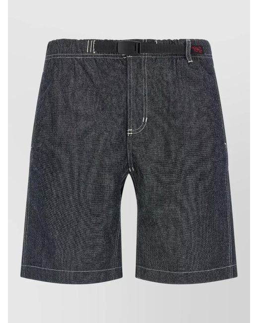 Gramicci Gray Japanese Chambray Bermuda Shorts Belt Loops for men