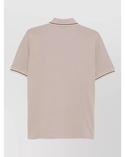 Emporio Armani Natural Logo Cotton Polo Shirt Piped Collar Cuffs for men