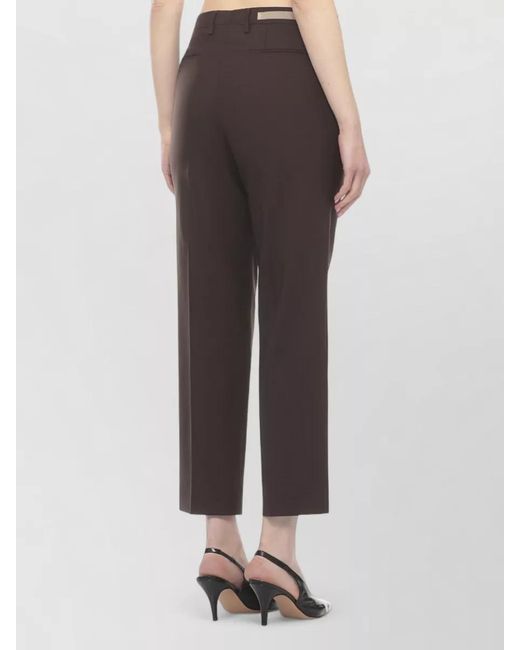 Briglia 1949 Gray Tailored Straight Wool Blend Pants Loops