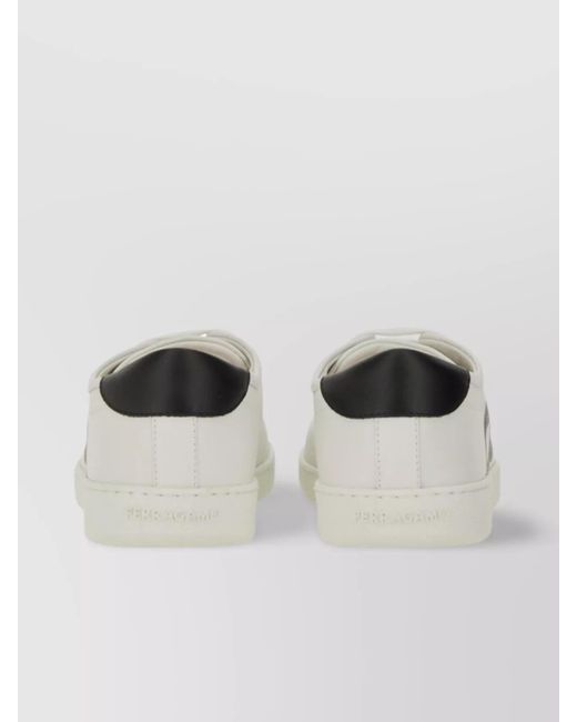 Ferragamo Gray Low-Top Round Toe Rubber Sole Sneaker for men