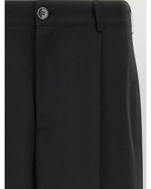 Marni Black Virgin Wool Pleated Tailored Trousers for men