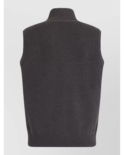 Canada Goose Gray Padded Nylon Vest Sleeveless Ribbed Collar for men