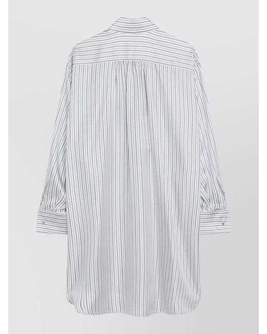 Max Mara White Striped Long Sleeve Shirt Buttoned Cuffs