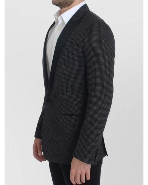 Dolce & Gabbana Black Wool Slim-Fit Blazer for men