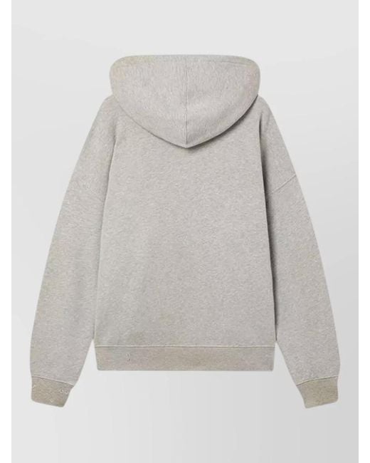 Golden Goose Deluxe Brand Gray Hooded Sweatshirt Silk Nylon Blend for men