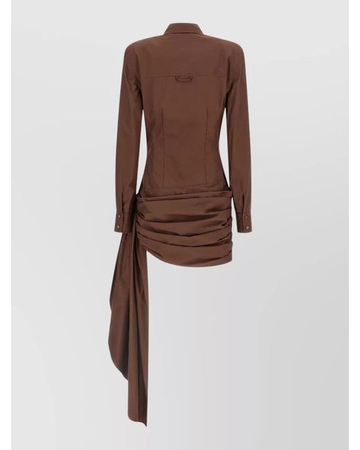 GIUSEPPE DI MORABITO Brown Cotton Shirt Mini Dress