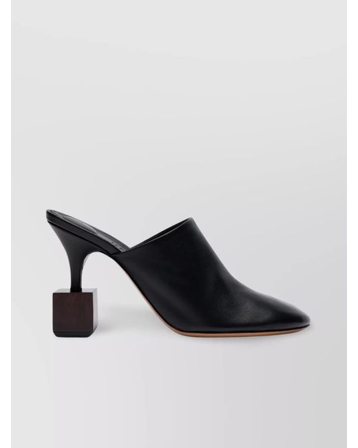 Jacquemus Black Leather High-Heel Mules