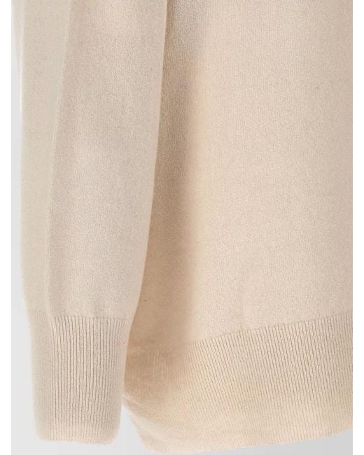 Nude Natural Knit Sweater V Neckline Dropped Shoulders