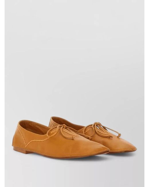 Hereu Brown Rassa Moccasin Loafer Bow Pointed Toe