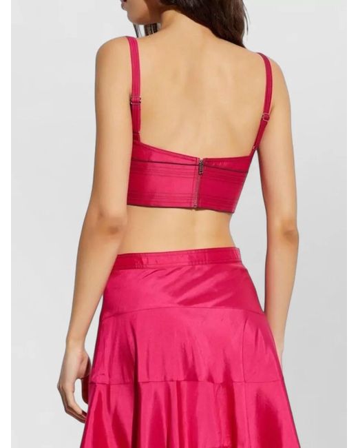 Tory Burch Pink Silk Bra Top Sweetheart Neckline Straps