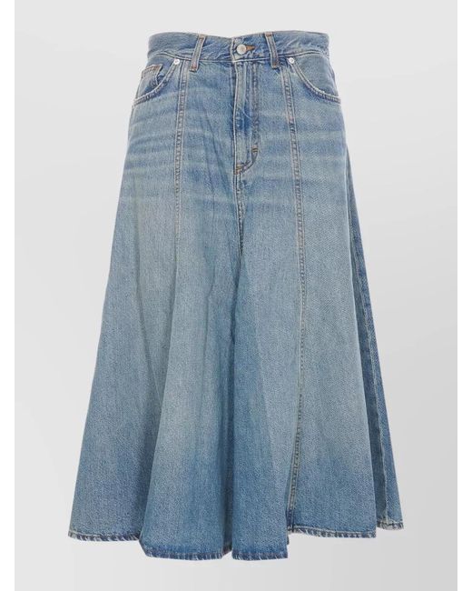 Haikure Blue Skirt Serenity Ionic Design Belt Loops