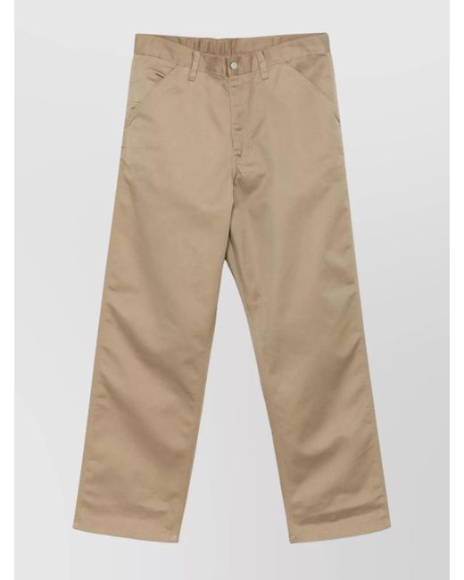Carhartt Natural Straight Leg Trousers With Pockets Design for men