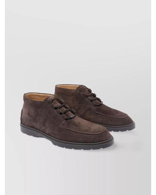 Tod's Brown Suede Lace-Up Desert Boots for men