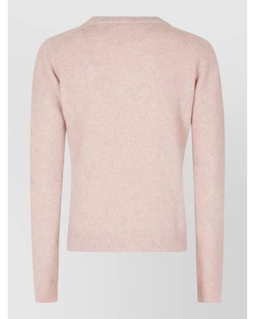 Roberto Collina Pink Cashmere Silk Crew-Neck Long-Sleeve Sweatshirt