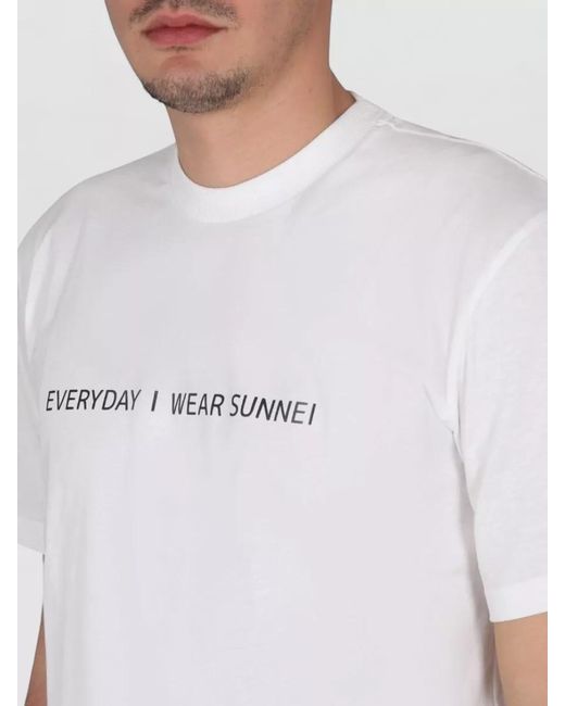 Sunnei Blue Crew Neck T Shirt Graphic Print for men