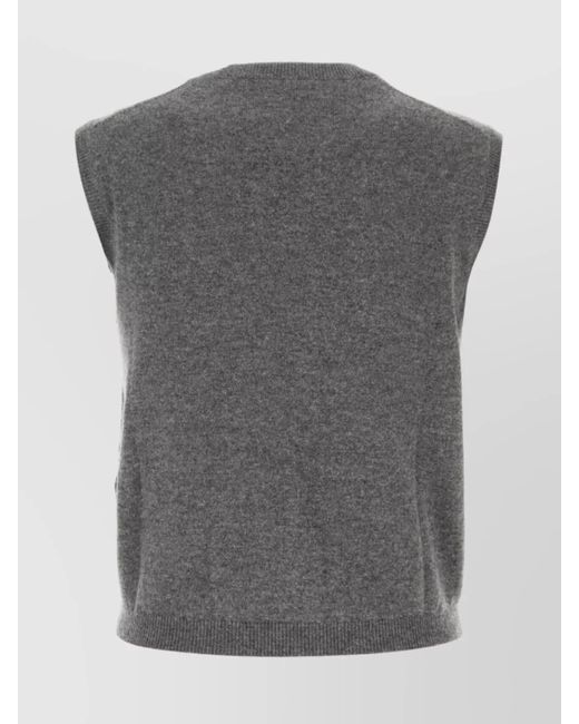 Ferragamo Gray Cashmere Blend Vest