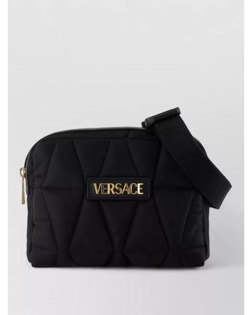 Versace Black Nylon Belt Bag Adjustable Strap Crossbody for men