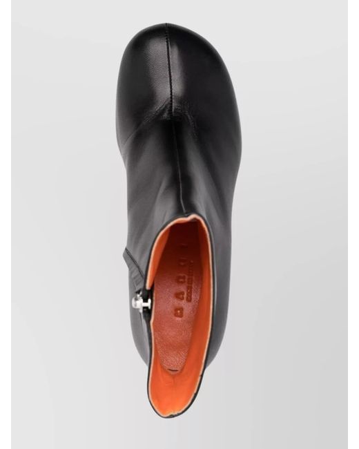 Marni Black Leather Tassel Ankle Boots