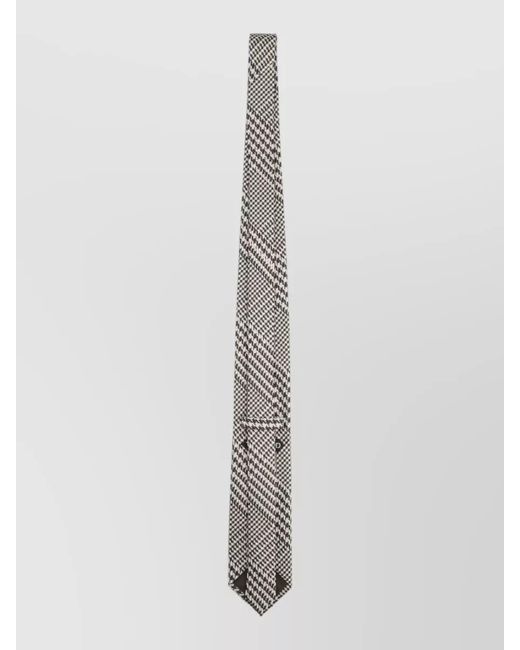 Tom Ford White Silk Printed Tie for men