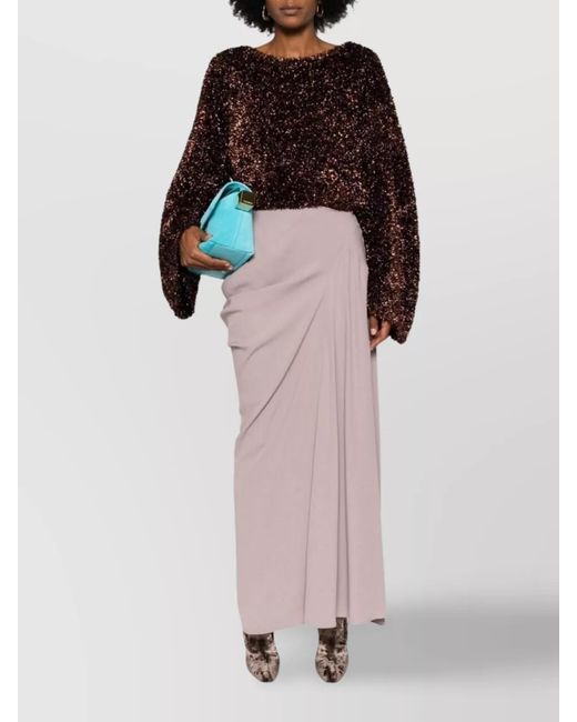 Dries Van Noten Brown Asymmetric Skirt