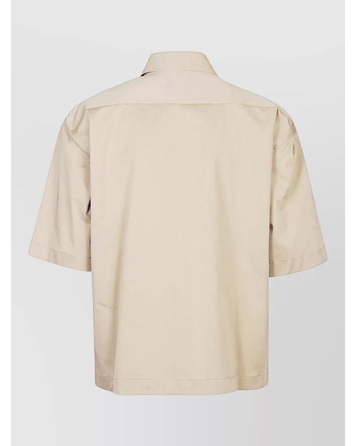 Thelatest Natural Ben Cotton Shirt Collared Neck Short Sleeves