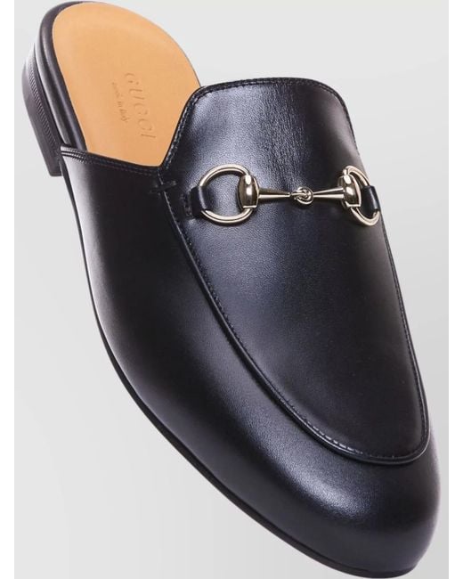Gucci Blue Open Back Princetown Slipper Round Toe