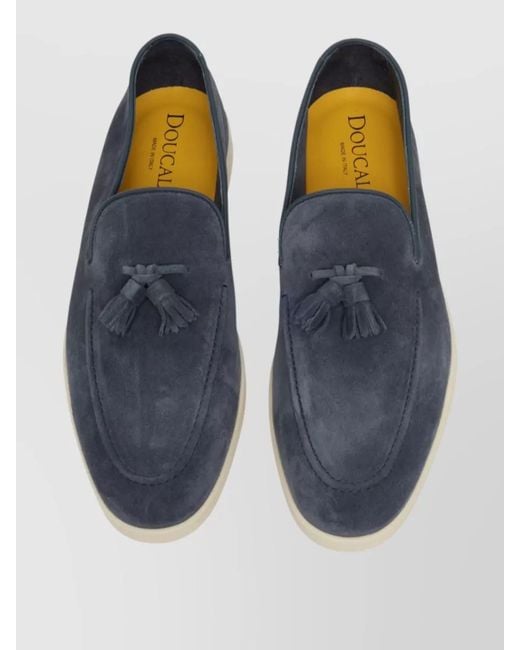 Doucal's Blue Suede Loafers for men