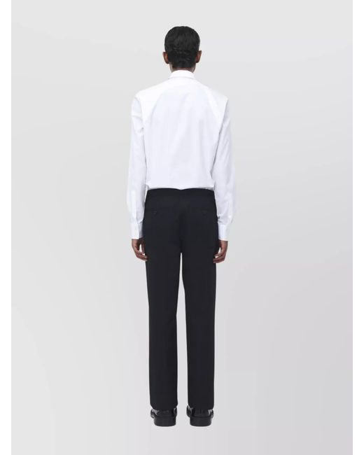 McQueen Black Belted Tailored Trousers for men