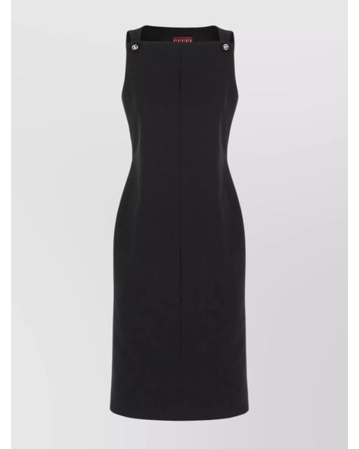 Gucci Black Cotton Knee-Length Dress