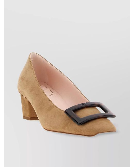 Roger Vivier Brown Suede Belle Vivier Pumps