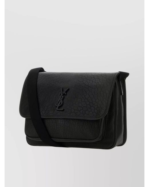 Saint Laurent Black Leather Niki Messenger Bag for men